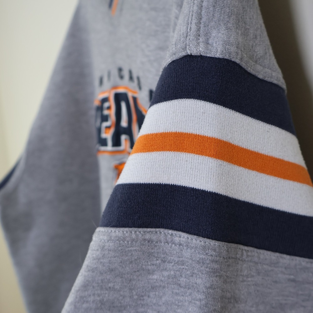 Y2K NFL Chicago Bears Sweatshirt XL Embroidered Grey Cotton Blend - Picture 5 of 12